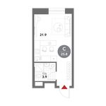 Планировка квартиры студии, 25,8 м2