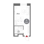 Планировка квартиры студии, 25,5 м2