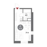 Планировка квартиры студии, 25,8 м2