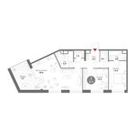 Планировка 3-комнатной квартиры, 83,8 м2
