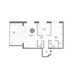 Планировка 3-комнатной квартиры, 75,2 м2