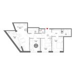 Планировка 4-комнатной квартиры, 92,4 м2