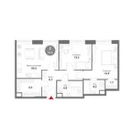 Планировка 2-комнатной квартиры, 76,5 м2