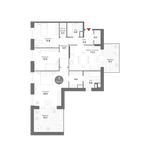 Планировка 3-комнатной квартиры, 121,2 м2
