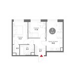Планировка 2-комнатной квартиры, 59,3 м2