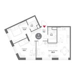 Планировка 3-комнатной квартиры, 74 м2