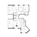 Планировка 4-комнатной квартиры, 136,7 м2