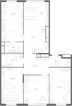 Планировка 4-комнатной квартиры, 118,6 м2