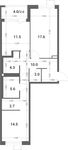 Планировка 2-комнатной квартиры, 70,2 м2