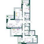 Планировка 4-комнатной квартиры, 123,4 м2