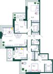 Планировка 4-комнатной квартиры, 126,7 м2