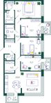 Планировка 4-комнатной квартиры, 122,3 м2