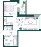 Планировка 1-комнатной квартиры, 48,4 м2