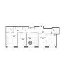 Планировка 3-комнатной квартиры, 92,3 м2