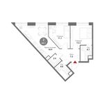 Планировка 2-комнатной квартиры, 60,1 м2