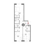 Планировка 2-комнатной квартиры, 72 м2