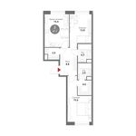 Планировка 2-комнатной квартиры, 67,7 м2