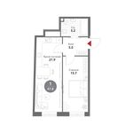 Планировка 1-комнатной квартиры, 47,8 м2