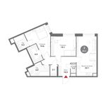 Планировка 2-комнатной квартиры, 80,4 м2