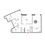 Планировка 2-комнатной квартиры, 80,5 м2