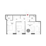 Планировка 2-комнатной квартиры, 71,4 м2