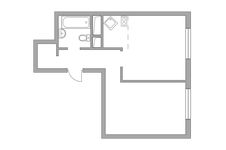 Планировка 2-комнатной квартиры, 38,1 м2