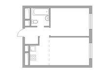 Планировка 2-комнатной квартиры, 34,49 м2