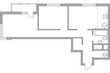Планировка 3-комнатной квартиры, 54,33 м2