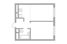 Планировка 2-комнатной квартиры, 35,48 м2