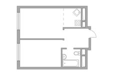 Планировка 2-комнатной квартиры, 36,94 м2