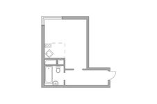 Планировка квартиры студии, 25,48 м2
