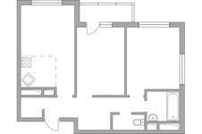Планировка 3-комнатной квартиры, 52,41 м2