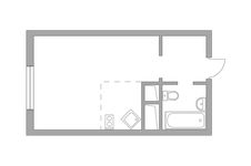 Планировка квартиры студии, 24,4 м2