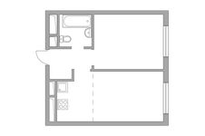 Планировка 2-комнатной квартиры, 35,48 м2
