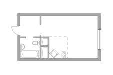 Планировка квартиры студии, 24,4 м2