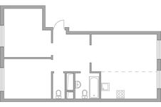 Планировка 3-комнатной квартиры, 56,49 м2