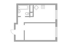 Планировка 1-комнатной квартиры, 32,8 м2