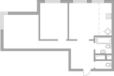 Планировка 3-комнатной квартиры, 58,23 м2