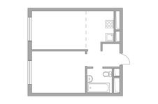 Планировка 2-комнатной квартиры, 35,48 м2