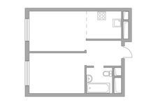 Планировка 2-комнатной квартиры, 35,5 м2