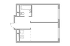 Планировка 2-комнатной квартиры, 36,94 м2