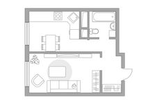 Планировка 1-комнатной квартиры, 32,8 м2