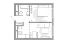 Планировка 2-комнатной квартиры, 35,48 м2
