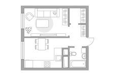 Планировка 1-комнатной квартиры, 32,19 м2