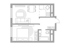 Планировка 2-комнатной квартиры, 36,94 м2