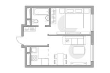 Планировка 2-комнатной квартиры, 36,94 м2