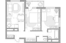 Планировка 3-комнатной квартиры, 52,41 м2