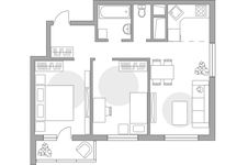 Планировка 3-комнатной квартиры, 54,62 м2