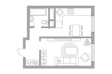 Планировка 1-комнатной квартиры, 32,8 м2