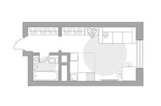 Планировка квартиры студии, 24,33 м2